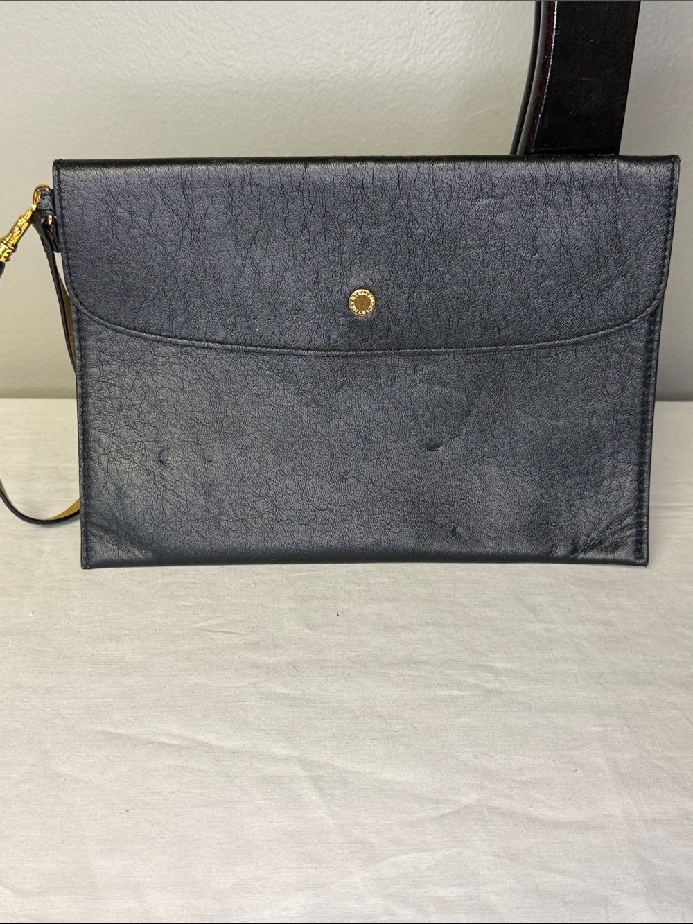 Stella McCartney Black Vinyl Cosmetic Pouch Clutch Makeup Case Italy